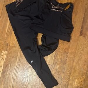 Fabletics Black Leggings and Sports Bra Set